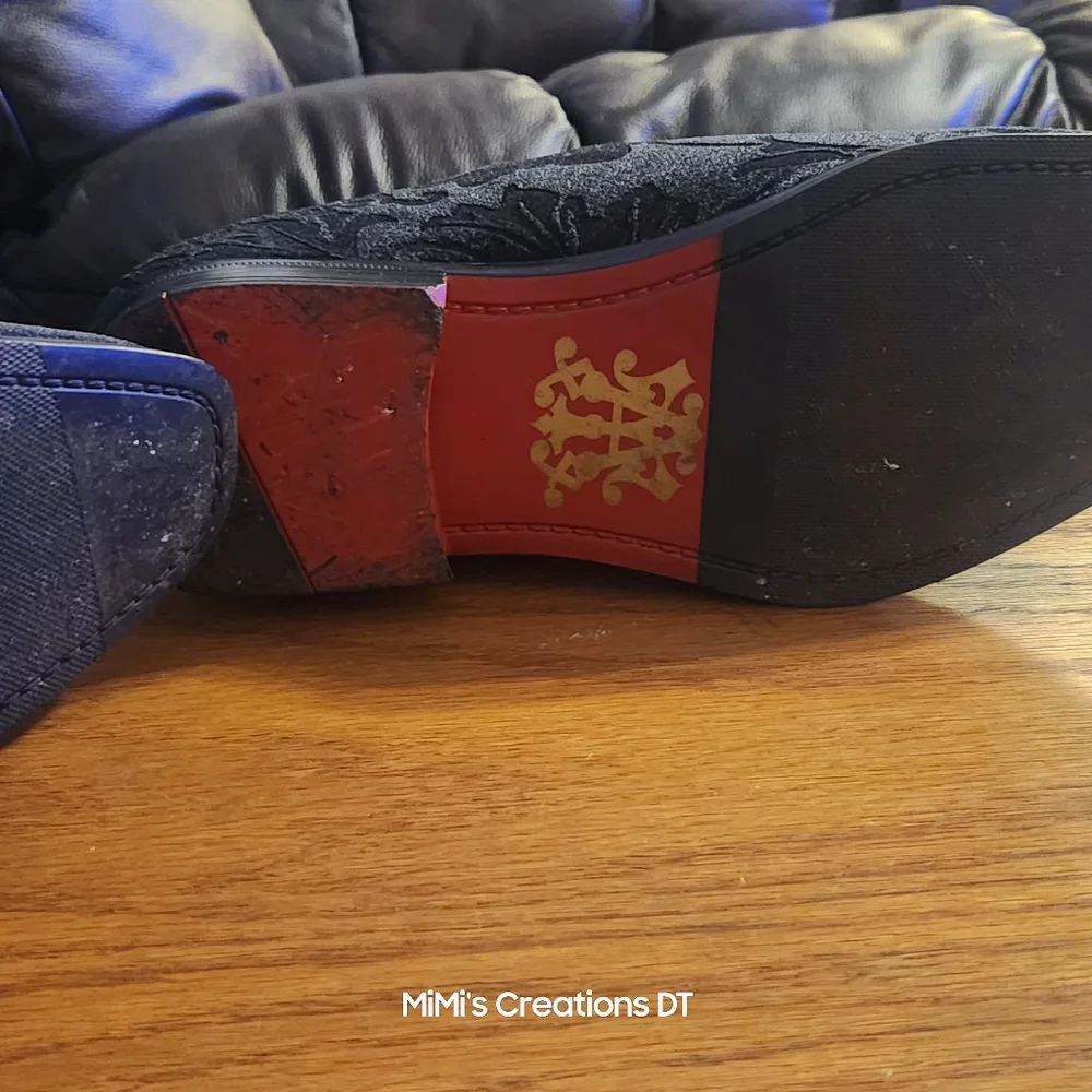 Men's Black Velvet Paisley  Loafers Tuxedo and Prom Style